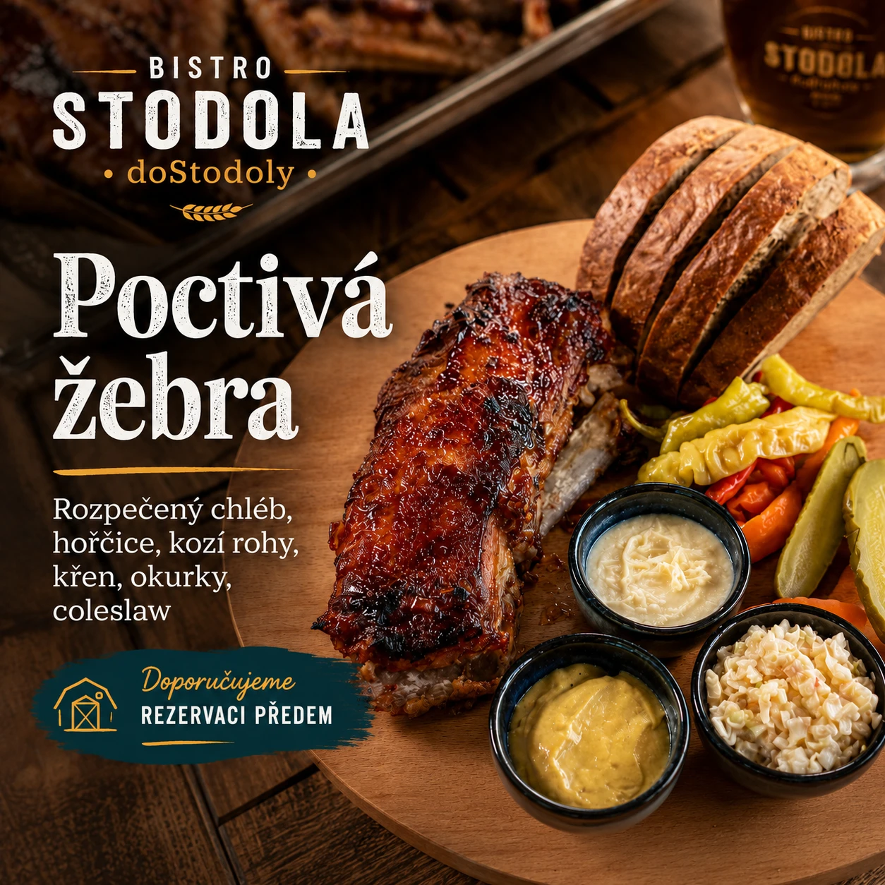 Pečená žebra ve stodole